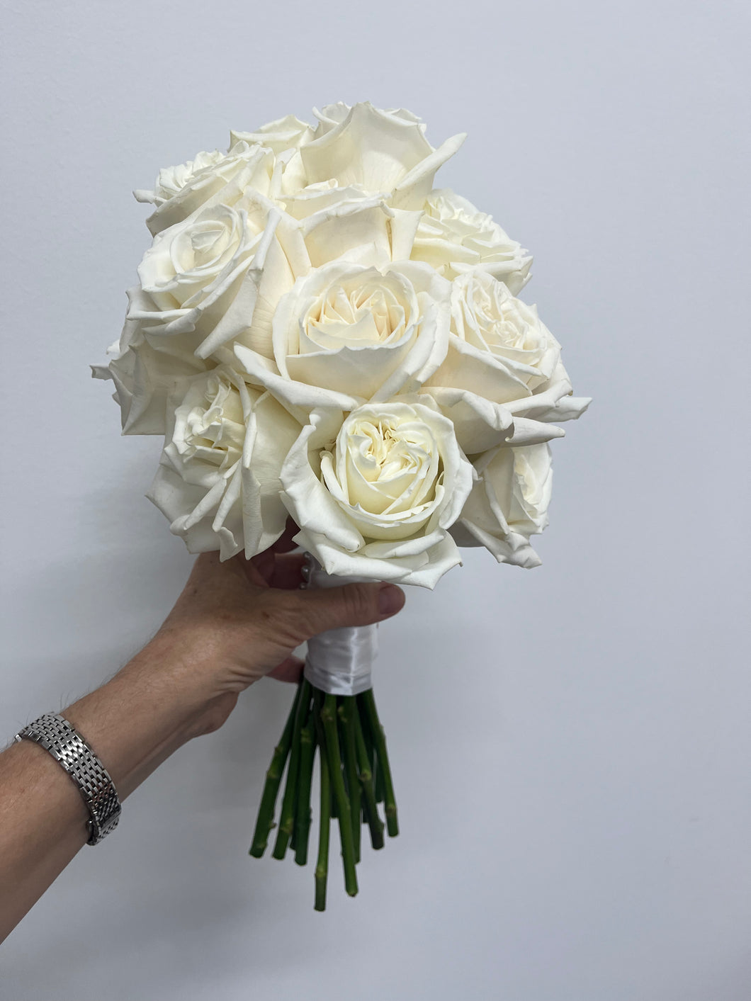 Bridal bouquet of white roses